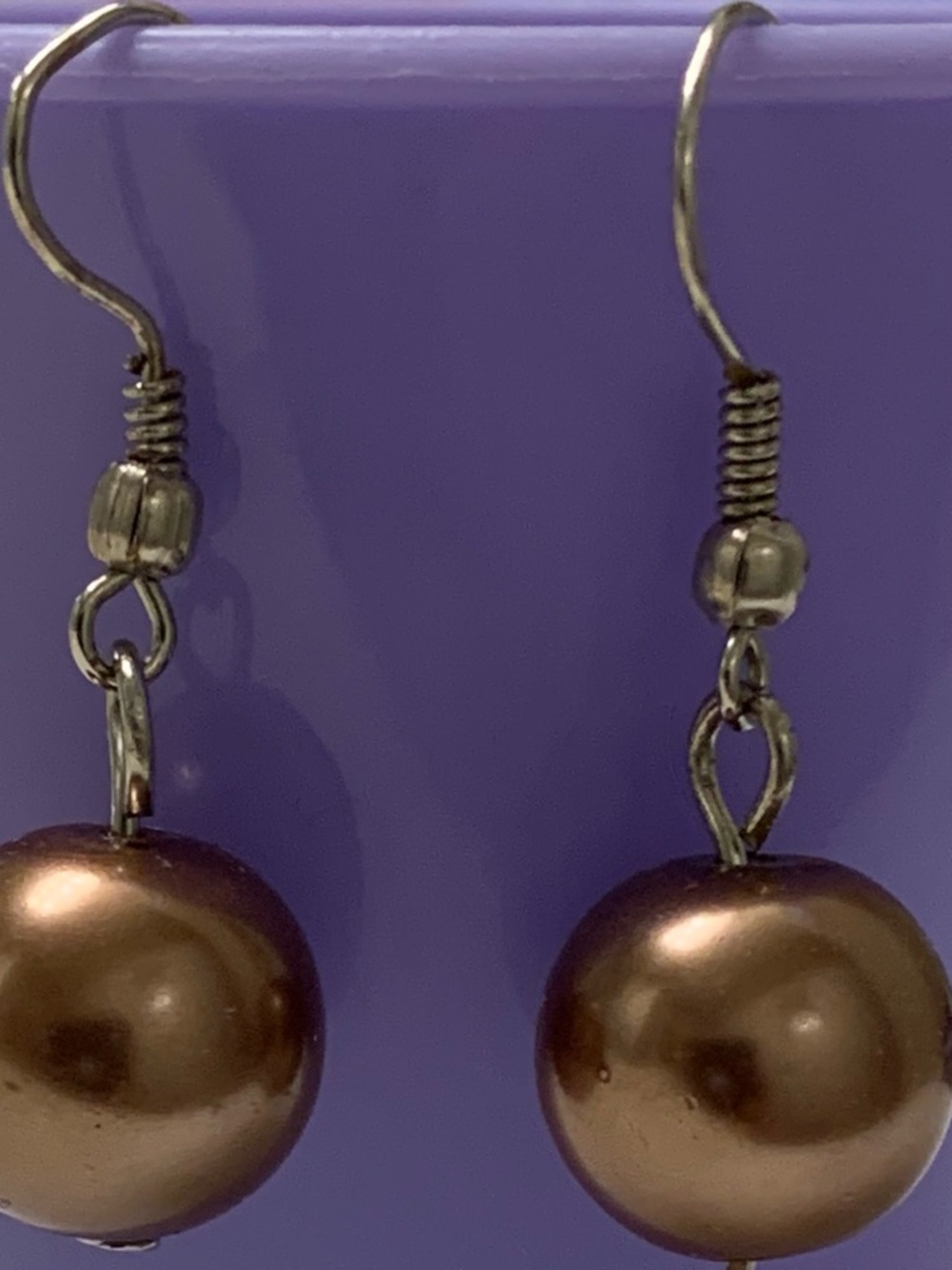 Macy's Bronze Pearl Drop Earrings